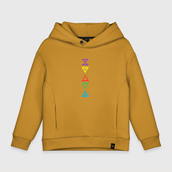 Толстовка оверсайз детская Знаки ведьмака Colors, цвет: горчичный