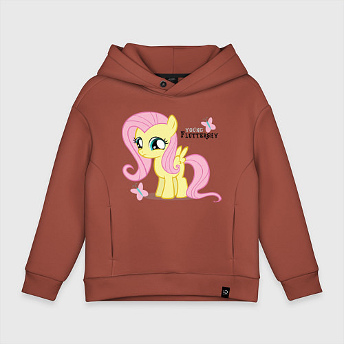 Детское худи оверсайз Young Fluttershy / Кирпичный – фото 1