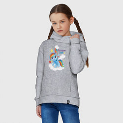 Толстовка оверсайз детская Rainbow Dash, цвет: меланж — фото 2