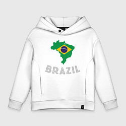 Толстовка оверсайз детская Brazil Country, цвет: белый