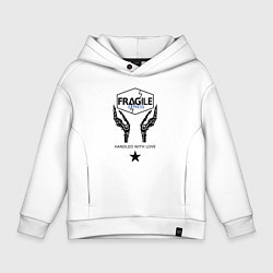 Толстовка оверсайз детская Fragile Express, цвет: белый