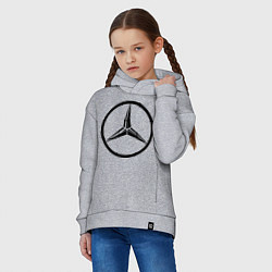 Толстовка оверсайз детская Mercedes-Benz logo, цвет: меланж — фото 2