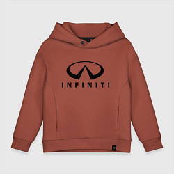 Толстовка оверсайз детская Infiniti logo, цвет: кирпичный