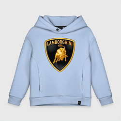 Толстовка оверсайз детская Lamborghini logo, цвет: мягкое небо