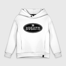 Толстовка оверсайз детская Bugatti logo, цвет: белый