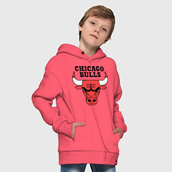 Толстовка оверсайз детская Chicago Bulls, цвет: коралловый — фото 2