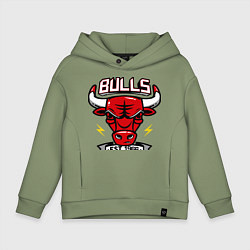 Толстовка оверсайз детская Chicago Bulls est. 1966, цвет: авокадо