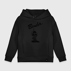 Толстовка оверсайз детская Bender monochrome, цвет: черный