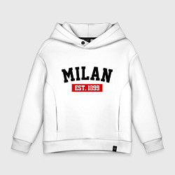 Толстовка оверсайз детская FC Milan Est. 1899, цвет: белый