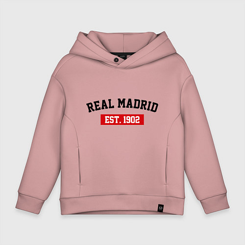Детское худи оверсайз FC Real Madrid Est. 1902 / Пыльно-розовый – фото 1