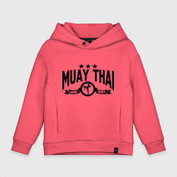 Толстовка оверсайз детская Muay thai boxing, цвет: коралловый