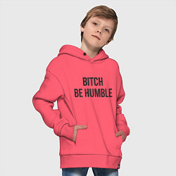 Толстовка оверсайз детская Bitch Be Humble, цвет: коралловый — фото 2