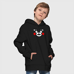 Толстовка оверсайз детская Kumamon Face, цвет: черный — фото 2