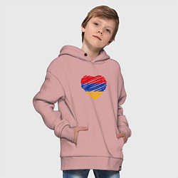 Толстовка оверсайз детская Сердце Армении, цвет: пыльно-розовый — фото 2