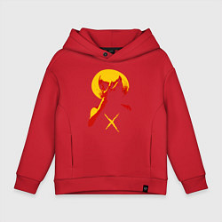 Толстовка оверсайз детская Going to new world, цвет: красный