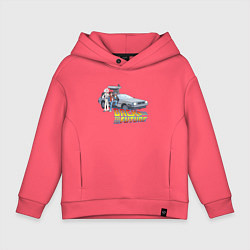 Толстовка оверсайз детская Back to the future, цвет: коралловый