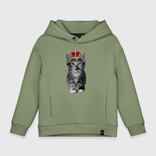 Детское худи оверсайз Meow kitten / Авокадо – фото 1