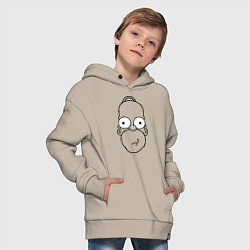 Толстовка оверсайз детская Homer Face, цвет: миндальный — фото 2