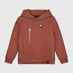 Толстовка оверсайз детская BMW M PERFORMANCE БМВ, цвет: кирпичный