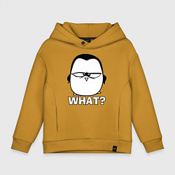 Толстовка оверсайз детская What?, цвет: горчичный