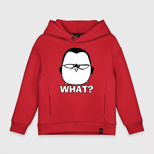 Детское худи оверсайз What? / Красный – фото 1