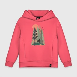 Толстовка оверсайз детская Forest Adventure, цвет: коралловый