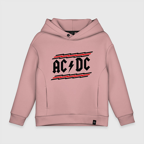 Детское худи оверсайз AC/DC Voltage / Пыльно-розовый – фото 1