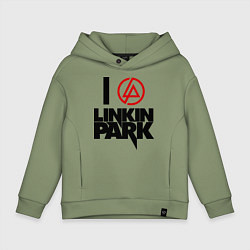 Толстовка оверсайз детская I love Linkin Park, цвет: авокадо