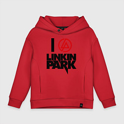 Толстовка оверсайз детская I love Linkin Park, цвет: красный