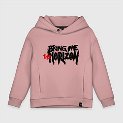 Толстовка оверсайз детская Bring me the horizon, цвет: пыльно-розовый
