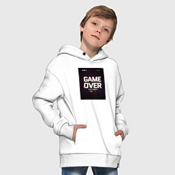 Толстовка оверсайз детская Game Over: Glitch Effect, цвет: белый — фото 2