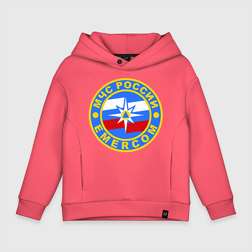 Детское худи оверсайз Emercom Russia / Коралловый – фото 1