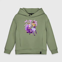 Толстовка оверсайз детская No Game No Life, цвет: авокадо