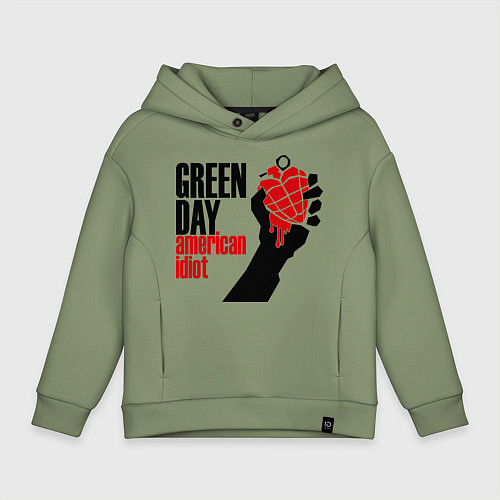 Детское худи оверсайз Green Day: American idiot / Авокадо – фото 1