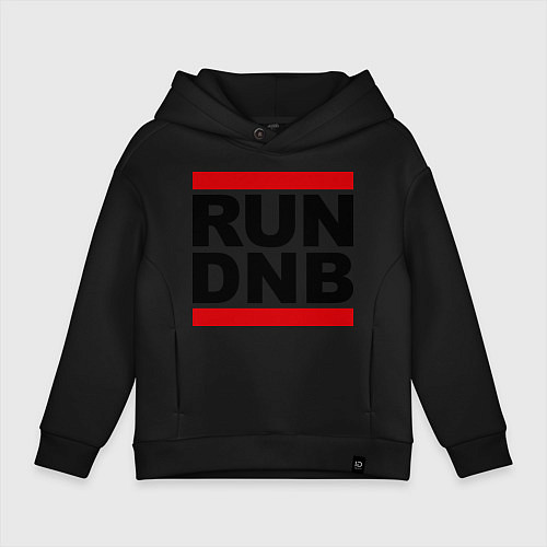 Детское худи оверсайз RUN DNB / Черный – фото 1