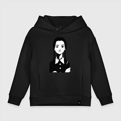 Толстовка оверсайз детская Wednesday Addams, цвет: черный