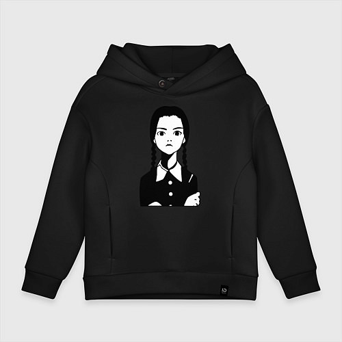 Детское худи оверсайз Wednesday Addams / Черный – фото 1
