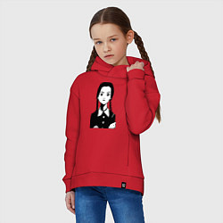 Толстовка оверсайз детская Wednesday Addams, цвет: красный — фото 2