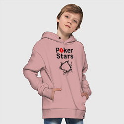 Толстовка оверсайз детская Poker Stars, цвет: пыльно-розовый — фото 2