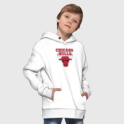 Толстовка оверсайз детская CHICAGO BULLS, цвет: белый — фото 2