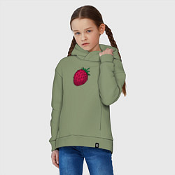 Толстовка оверсайз детская Клубника, цвет: авокадо — фото 2