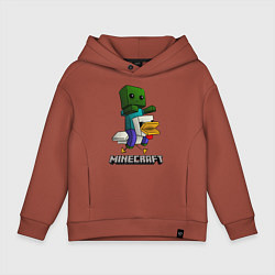 Толстовка оверсайз детская MINECRAFT, цвет: кирпичный