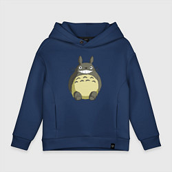 Толстовка оверсайз детская Тоторо, цвет: тёмно-синий