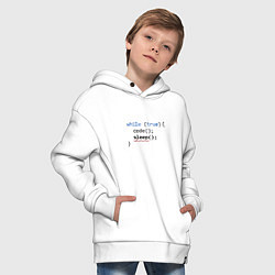 Толстовка оверсайз детская Code - sleep, цвет: белый — фото 2