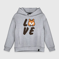 Толстовка оверсайз детская Love Corgi, цвет: меланж