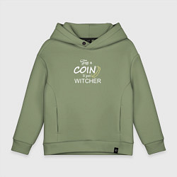 Толстовка оверсайз детская Toss a coin to your Witcher, цвет: авокадо