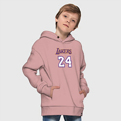Толстовка оверсайз детская Lakers 24, цвет: пыльно-розовый — фото 2