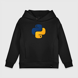 Толстовка оверсайз детская Python, цвет: черный