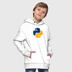Толстовка оверсайз детская Python, цвет: белый — фото 2