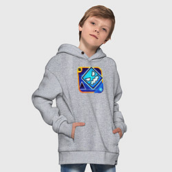 Толстовка оверсайз детская Geometry Dash, цвет: меланж — фото 2